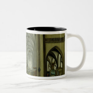 Innenraum von Antwerpen-Kathedrale Zweifarbige Tasse