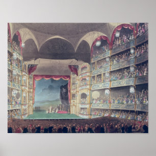 Innenraum von Drury Weg-Theater, 1808 Poster