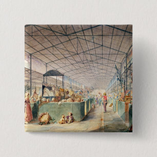 Innenraum von Les Halles, 1835 Button