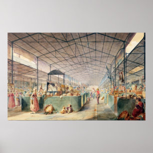 Innenraum von Les Halles, 1835 Poster