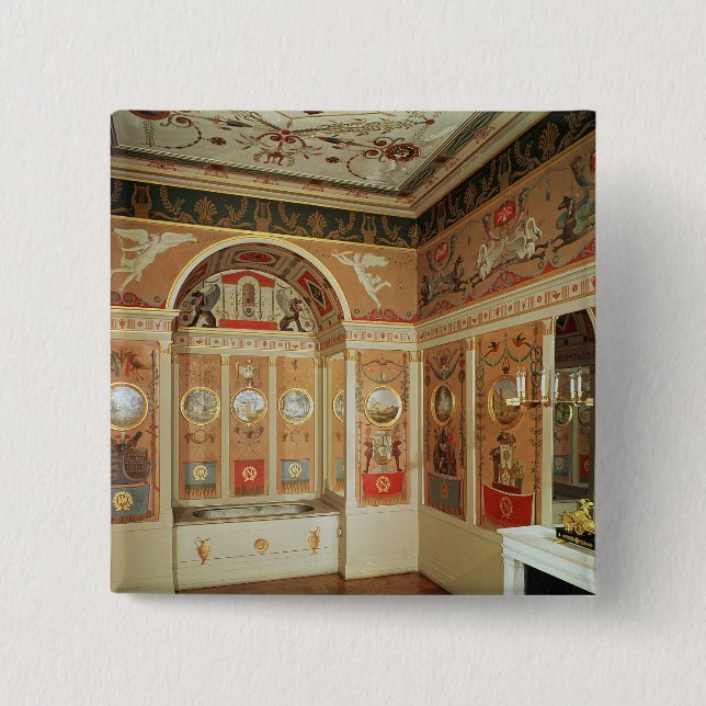 Innenraum von Napoleons Badezimmer, im Jahre 1807 Button (Vorderseite)