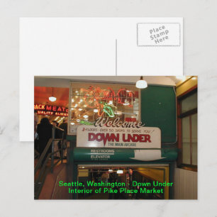 Innenraum von Pike Place Market Seattle, Washingto Postkarte