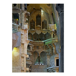 Innenraumdetail der Sagrada Familia Barcelona Wand Poster