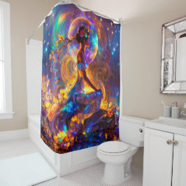 Innenseitige Göttin Rainbow Stars Duschvorhang
