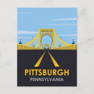 Innenstadt Pittsburgh Vintag Save the Date Postkar Postkarte