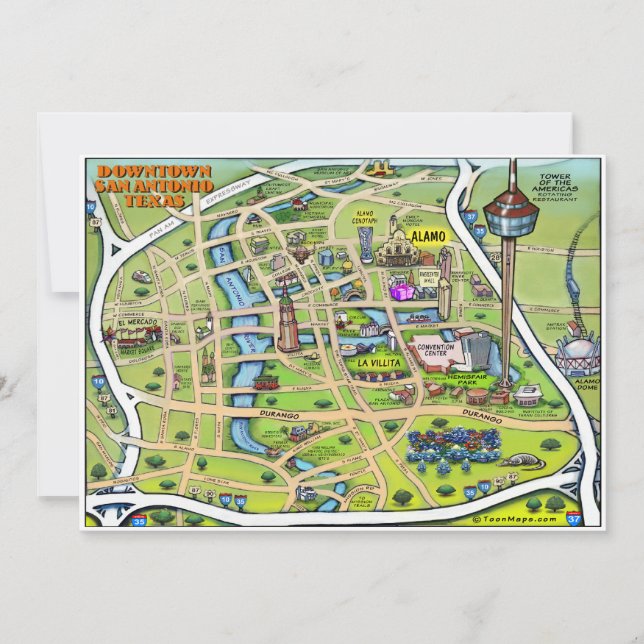Innenstadt San Antonio Card (Vorderseite)