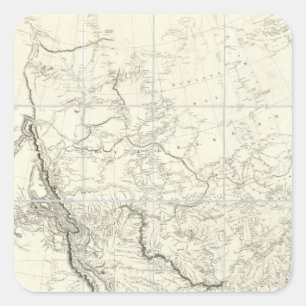 Innenteile von Nordamerika Quadratischer Aufkleber