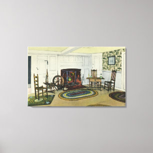Innenwohnzimmer-Ansicht des Johns Alden Leinwanddruck