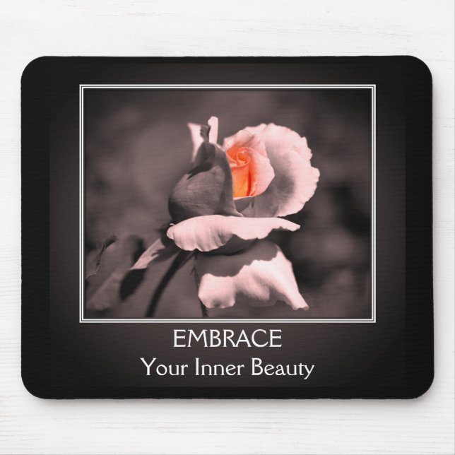 Inner Beauty Rosenknospe Inspiration Mousepad (Vorne)