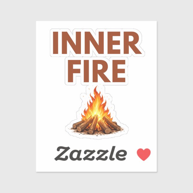 Inner Fire Minimal Flame Vinyl Sticker (Blatt)