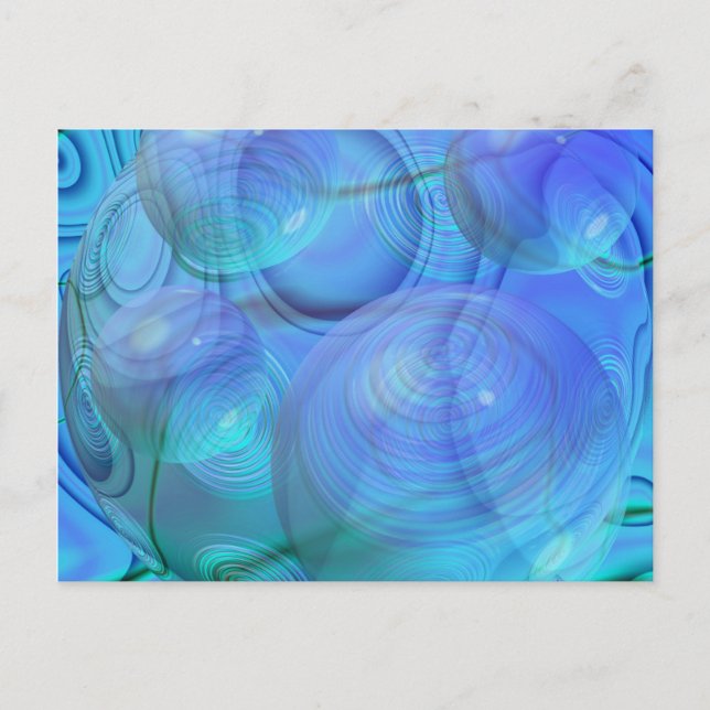 Inner Flow VI - Aqua & Azure Galaxy Postkarte (Vorderseite)