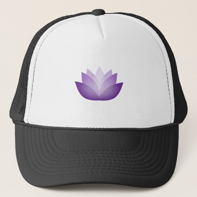 Inner Light Lila Lotus Blume Truckerkappe (Vorderseite)
