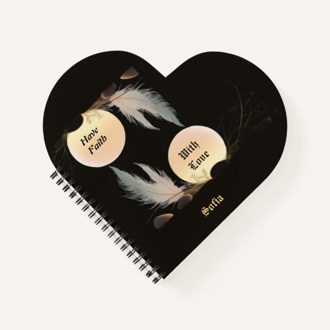 Inner Peace & Healing Heart-Shaped Zen Notebook Notizbuch (Vorderseite)