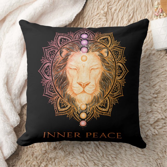 Inner Peace Lion Chakra Design Kissen (Decke)