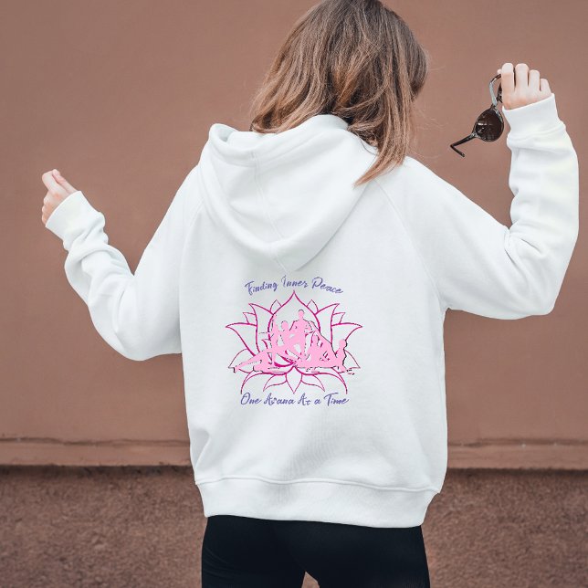 Inner Peace One Asana at Time Pink Lotus Hoodie (Von Creator hochgeladen)