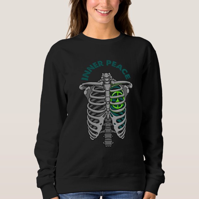 Inner Peace Rib Cage World Peace Sign Self Love Hu Sweatshirt (Vorderseite)