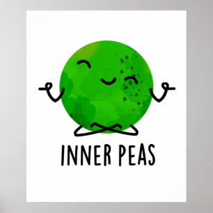 Inner Peas Funny Meditating Pea Pub Poster