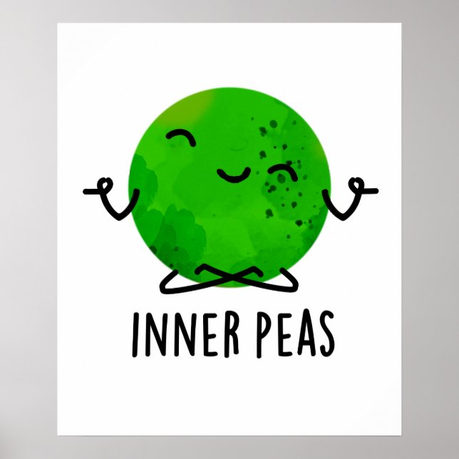 Inner Peas Funny Meditating Pea Pub Poster (Vorne)