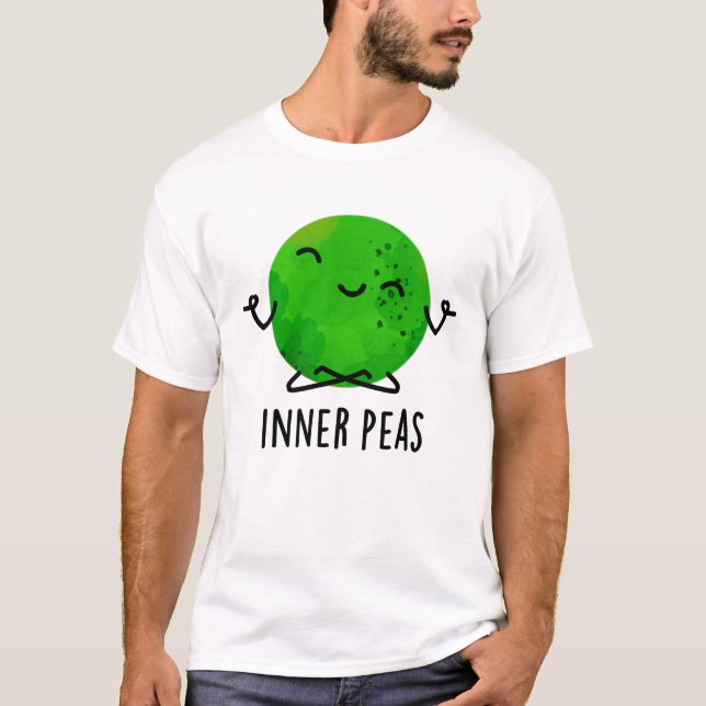 Inner Peas Funny Meditating Pea Pub T-Shirt (Vorderseite)
