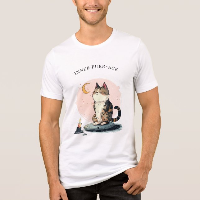 Inner Purr-ace Katzen-Meditations-T-Shirt Tri-Blend Shirt (Vorderseite)