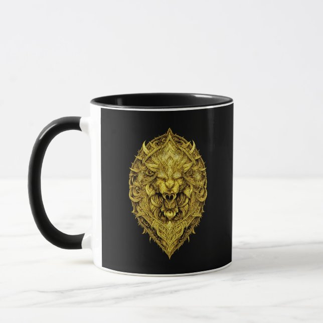 Inner Strength Sacred Geometry Totem Art Tasse (Links)