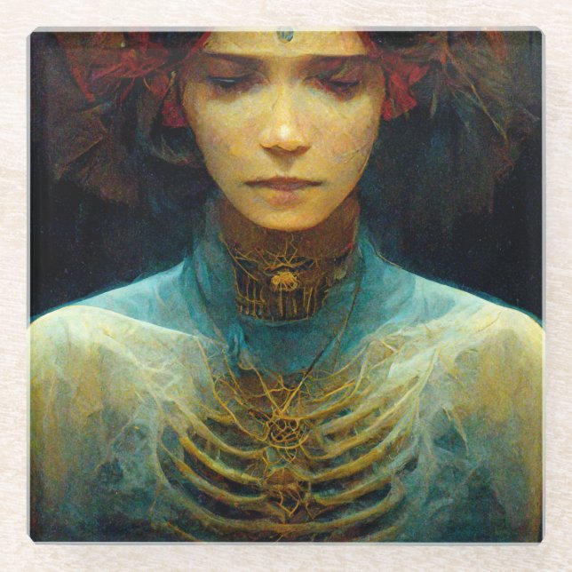 Inner View Fantasy Sci-Fi Glasuntersetzer (Vorderseite)