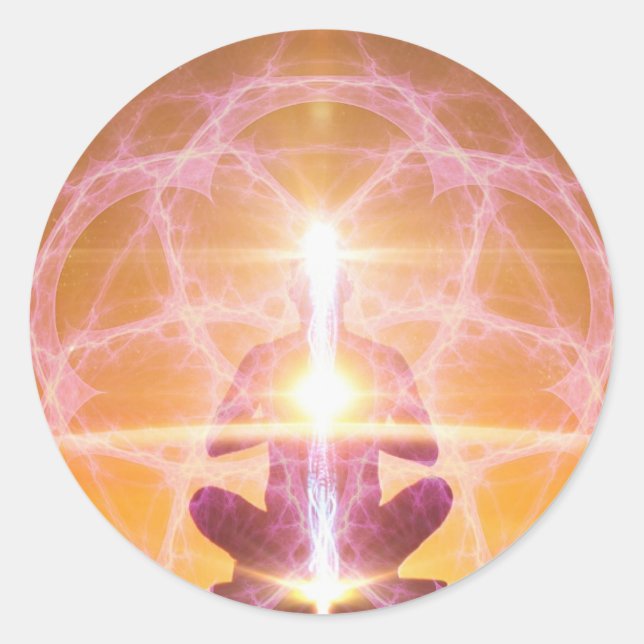 Inner Worlds Outer Worlds - Kundalini und Chakras Runder Aufkleber (Vorderseite)
