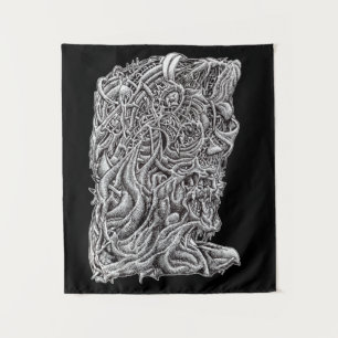 Innerbeastman, Tintenzeichnung dunkler Teppich Wandteppich