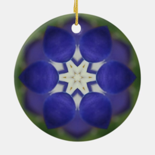 Innere Bluebonnet-Blume Keramik Ornament (Hinten)