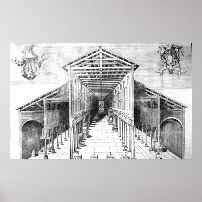 Innere des alten Petersdom, Rom Poster (Vorne)