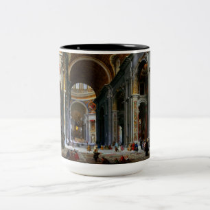 Innere des Petersdom, Rom Zweifarbige Tasse