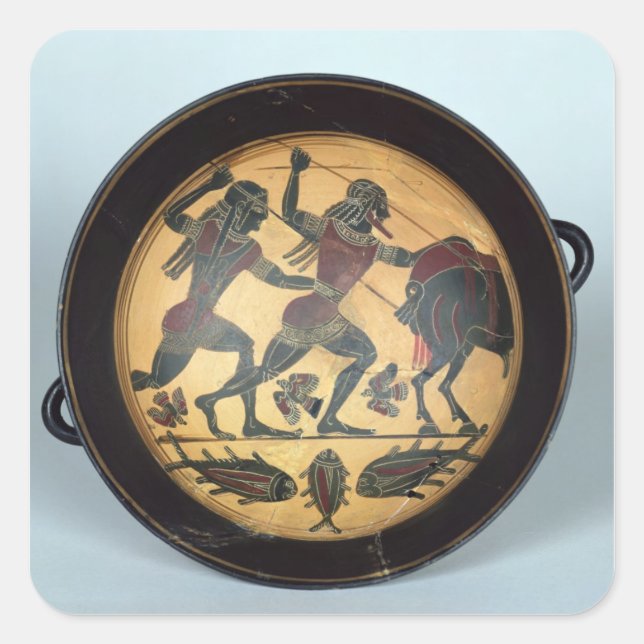 Innere einer Tasse Quadratischer Aufkleber (Vorderseite)