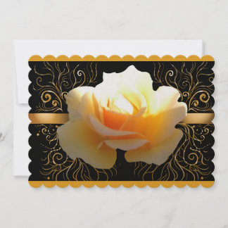 Innere Eleganz Gelbe und goldene Rose Einladung