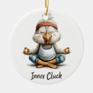 Innere Glucke Huhn Meditation   Lustige Yoga-Tier Keramik Ornament