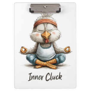 Innere Glucke Huhn Meditation   Lustige Yoga-Tier Klemmbrett