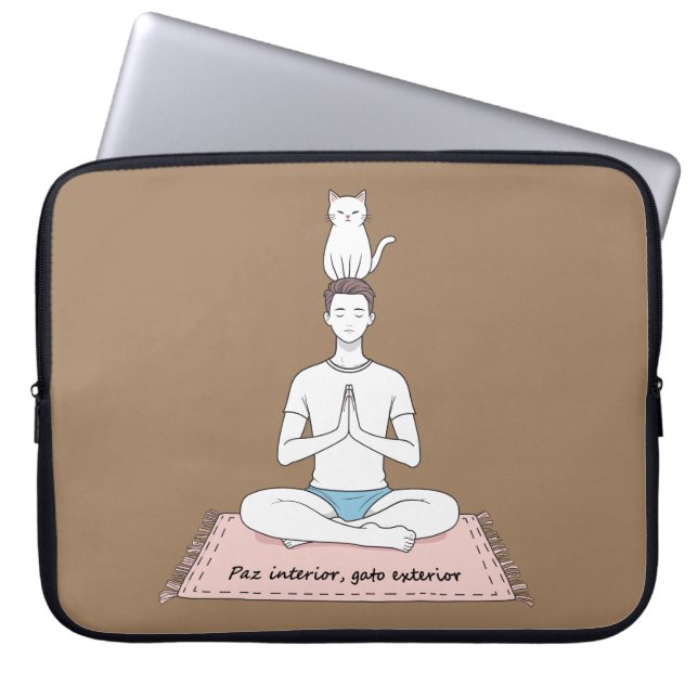 Innere Ruhe, äußere Katze Laptopschutzhülle (Vorderseite)