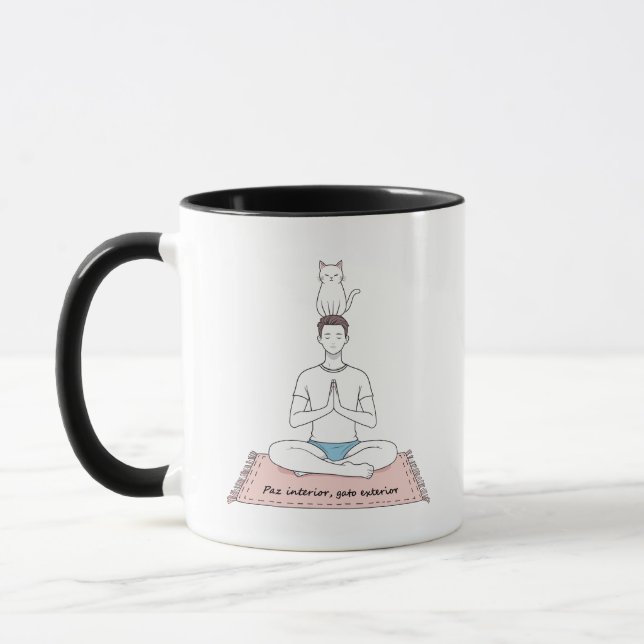 Innere Ruhe, äußere Katze Tasse (Links)