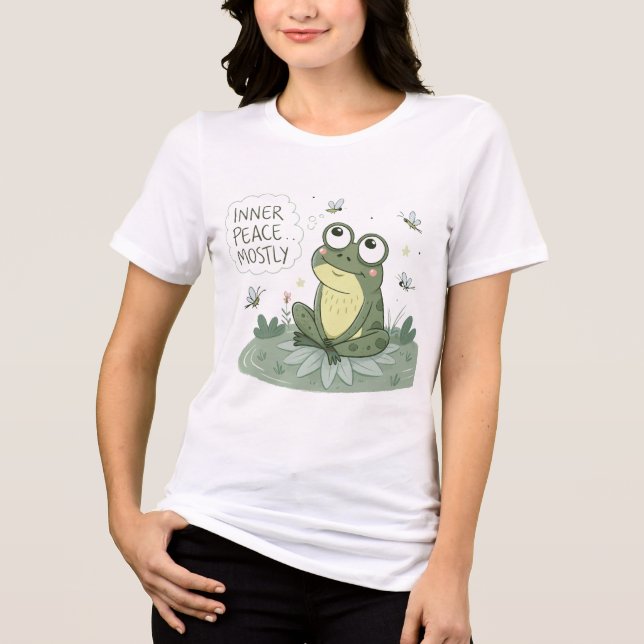 Innere Ruhe Meist Frosch 🐸 Funny Zen Design Tri-Blend Shirt (Vorderseite)