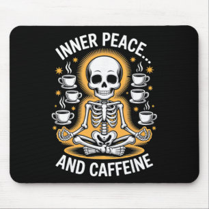 Innere Ruhe und Koffein Skelett Yoga Design  Mousepad