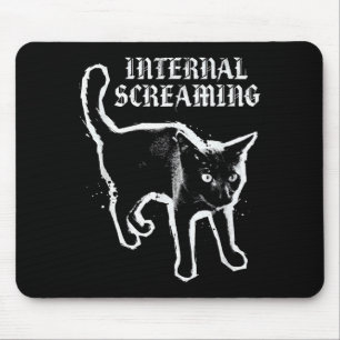 Innere schreiende schwarze Katze feline Angst goth Mousepad