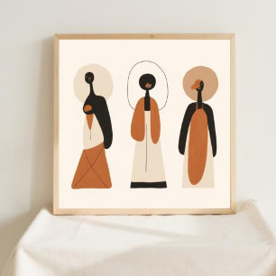 Innere Stille – Minimalistische feminine Linienkun Poster