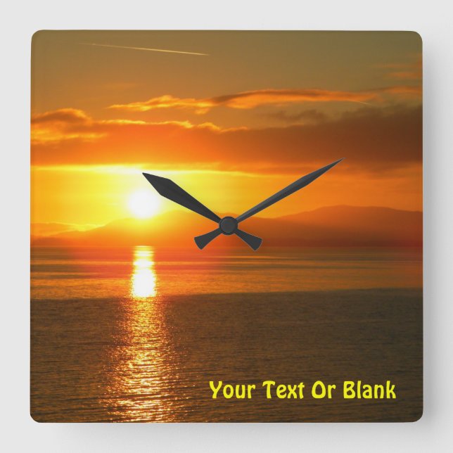 Innerer Durchgangs-Sonnenuntergang Quadratische Wanduhr (Vorderseite)