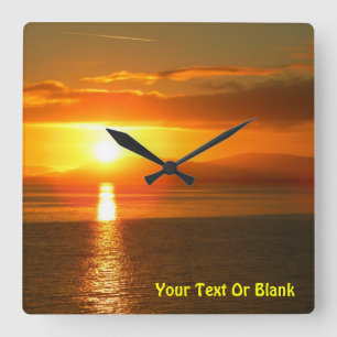 Innerer Durchgangs-Sonnenuntergang Quadratische Wanduhr