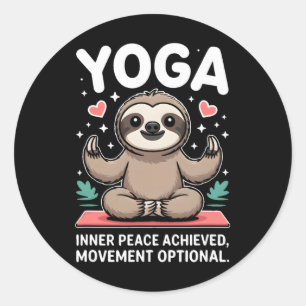 Innerer Frieden erreicht Bewegung optional Yoga Fa Runder Aufkleber