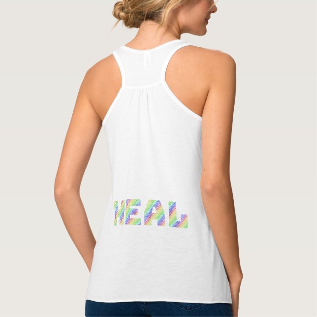 Innerer Frieden & Spannungslösung Regenbogen-Mantr Tank Top (Rückseite)