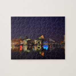 Innerer Hafen Baltimores nachts Puzzle