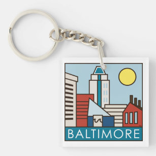 Innerer Hafen Baltimores Schlüsselanhänger