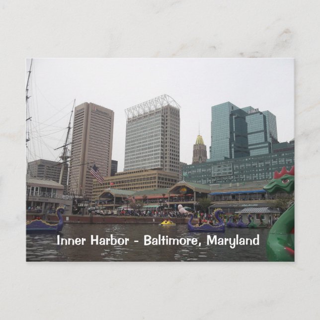 Innerer Hafen in Baltimore, Maryland Postkarte (Vorderseite)