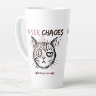 Inneres Chaos - Künstlerische Katzenillustration K Milchtasse