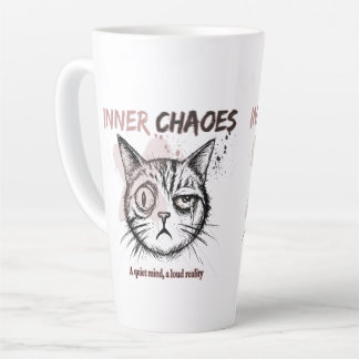 Inneres Chaos - Künstlerische Katzenillustration K Milchtasse